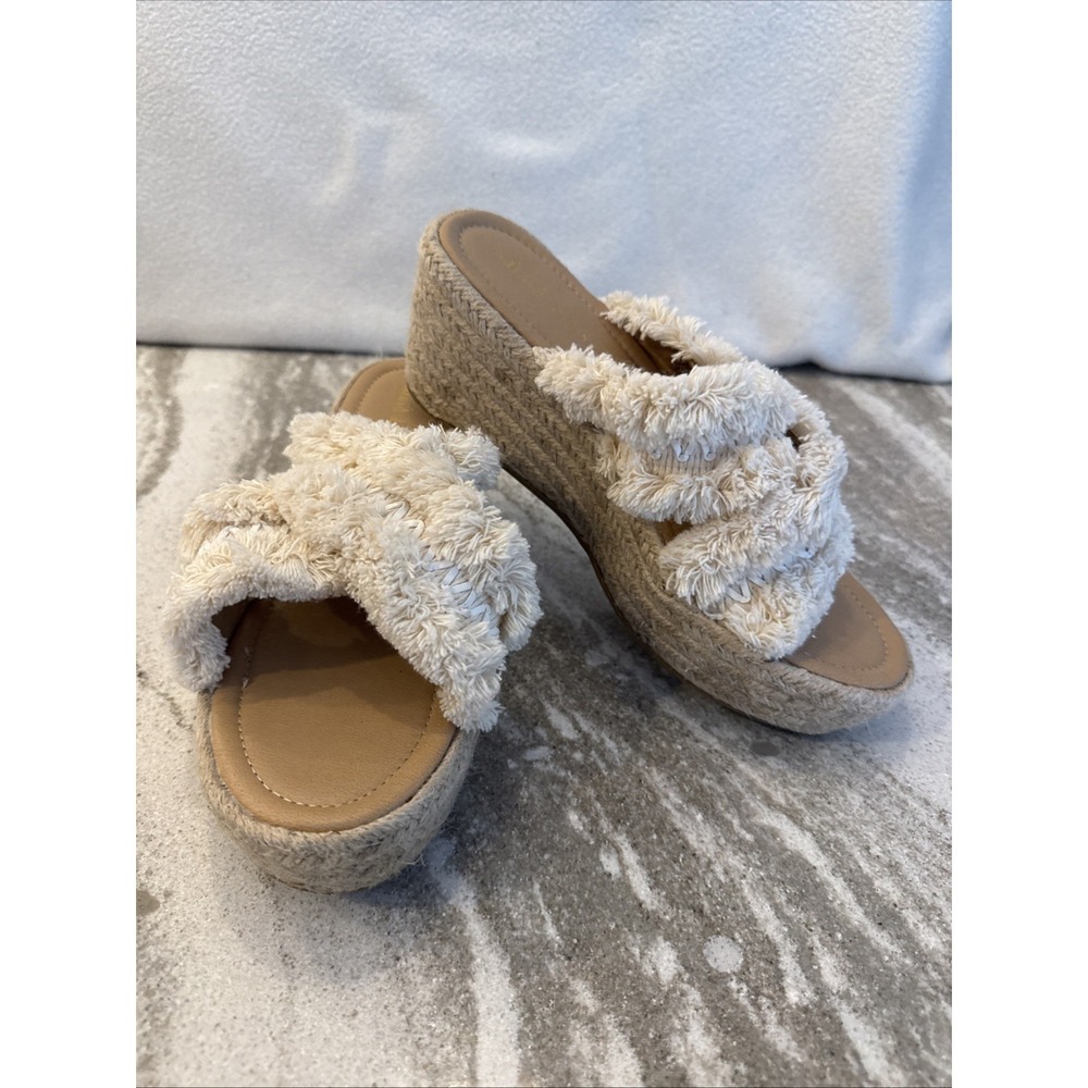 Altar'd State Platform Wedge Sandal Wm8 Wales Boho Cottagecore Espadrille Fluffy